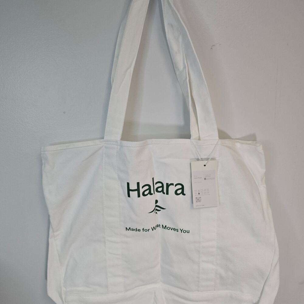 Halara canvas White Tote Bag NWT